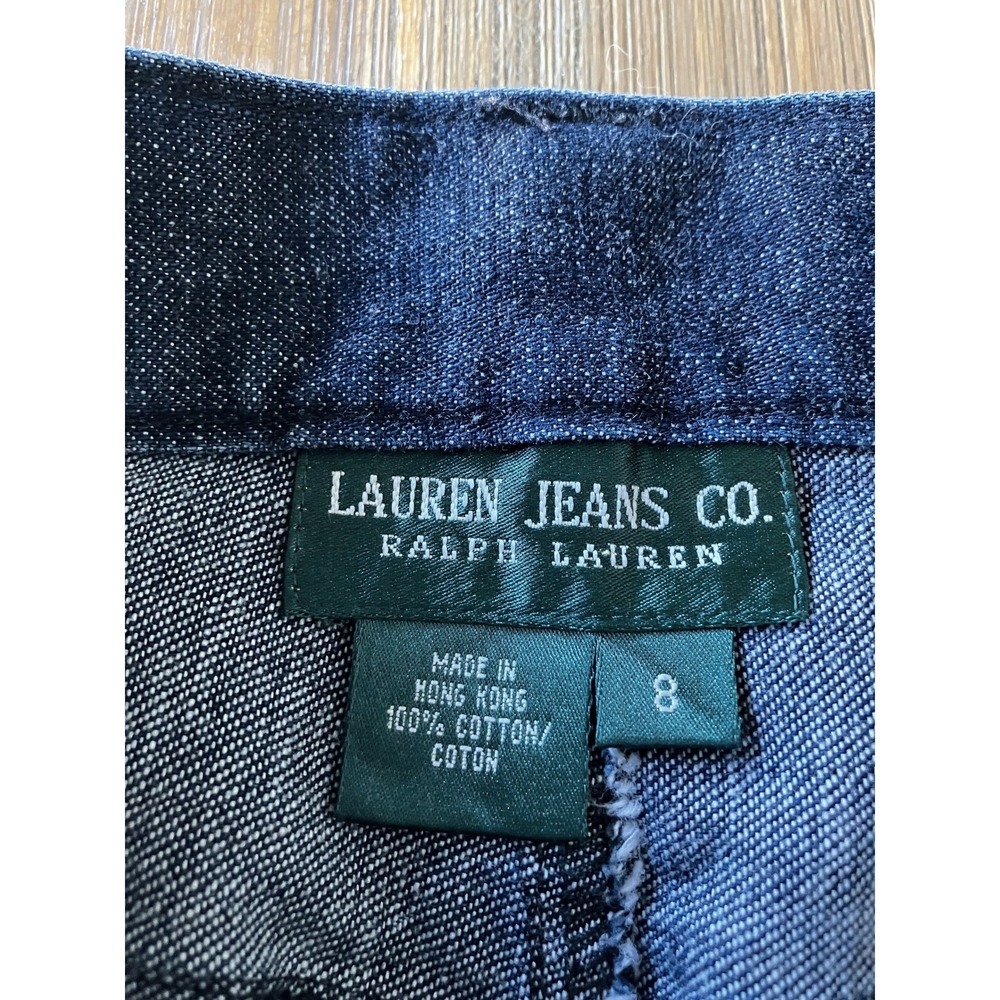 Lauren Jeans Co. Ralph Lauren Vintage Dark Denim Knee Length Skirt Size 8 Preppy - Picture 4 of 5